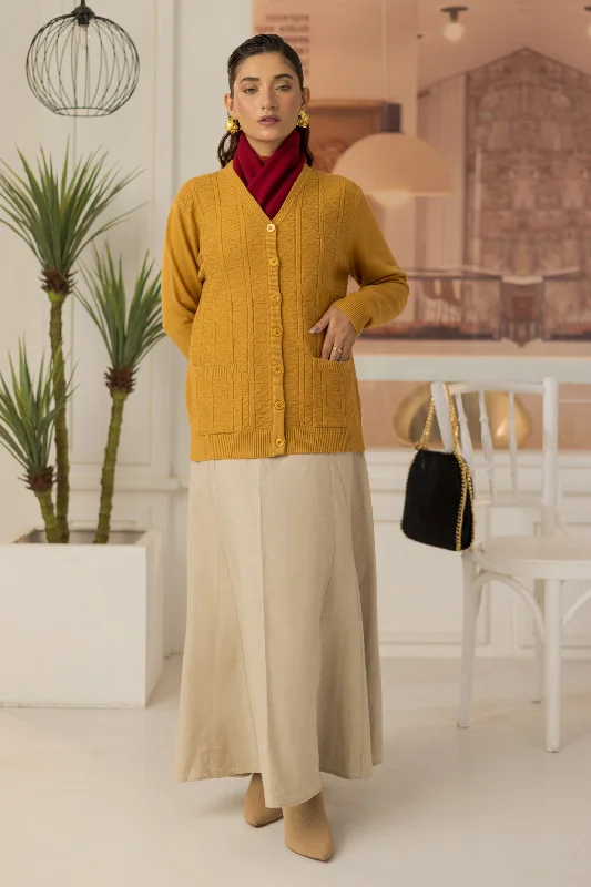 long length women cardigan with side slitsMUSTARD-FULL SLEEVES V-NECK CARDIGAN SWEATER (24X-155-66) long length women cardigan with side slitsMUSTARD-FULL SLEEVES V-NECK CARDIGAN SWEATER (24X-155-66)