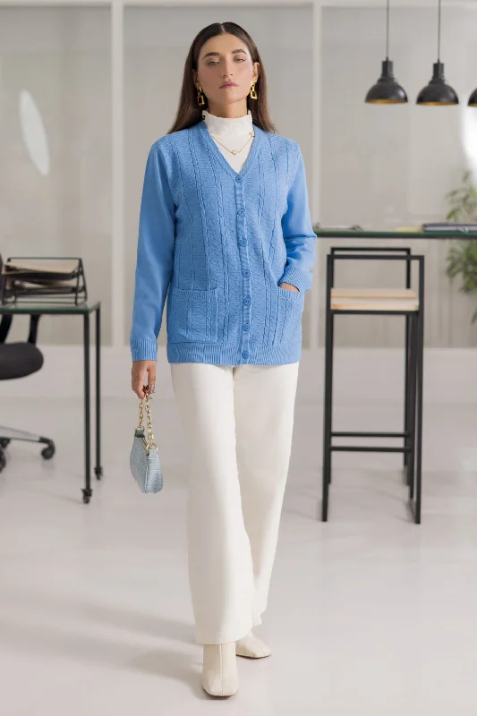 cashmere blend women cardigan for a luxurious feelSKY-BLUE-FULL SLEEVES V-NECK CARDIGAN SWEATER (24X-155-66) cashmere blend women cardigan for a luxurious feelSKY-BLUE-FULL SLEEVES V-NECK CARDIGAN SWEATER (24X-155-66)