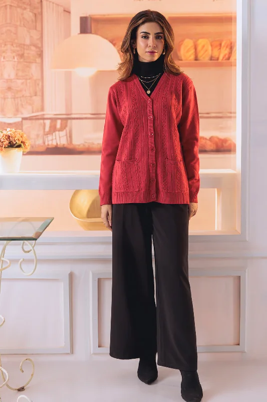 color block women cardigan with bold huesMAROON-FULL SLEEVE V-NECK-CARDIGAN SWEATER (24X-163-66) color block women cardigan with bold huesMAROON-FULL SLEEVE V-NECK-CARDIGAN SWEATER (24X-163-66)