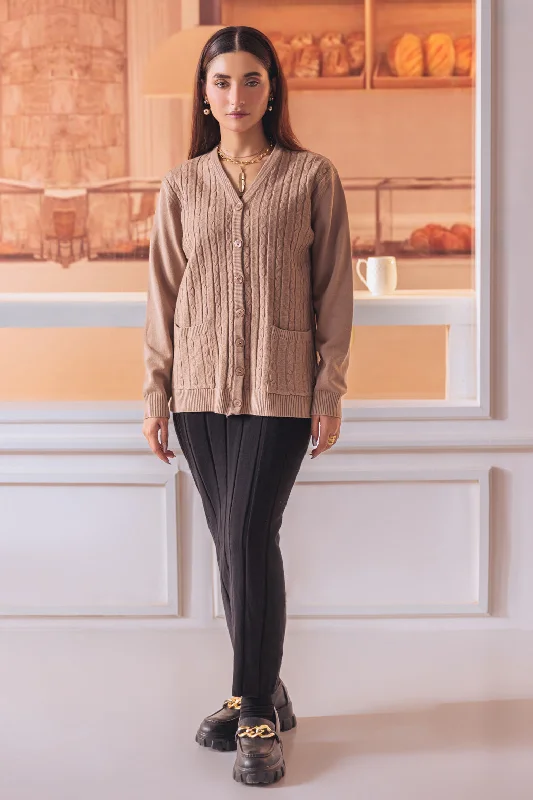 sequin embellished women cardigan for special occasionsBEIGE-FULL SLEEVES V-NECK CARDIGAN SWEATER (24X-173-66) sequin embellished women cardigan for special occasionsBEIGE-FULL SLEEVES V-NECK CARDIGAN SWEATER (24X-173-66)