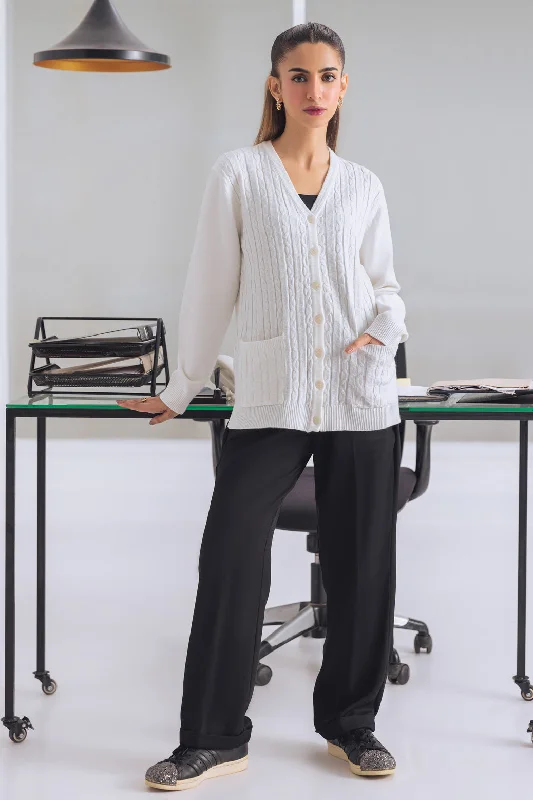 v neck women cardigan to elongate the necklineWHITE-FULL SLEEVES V-NECK CARDIGAN SWEATER (24X-173-66) v neck women cardigan to elongate the necklineWHITE-FULL SLEEVES V-NECK CARDIGAN SWEATER (24X-173-66)