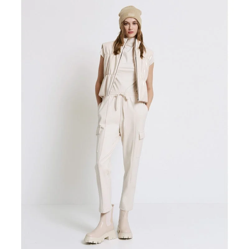 Plus Size Women's Fringe - Trimmed Sweater in Beige for a Boho - Inspired StyleAccess Fashion Cream Pearlised Gillet Plus Size Women's Fringe - Trimmed Sweater in Beige for a Boho - Inspired StyleAccess Fashion Cream Pearlised Gillet