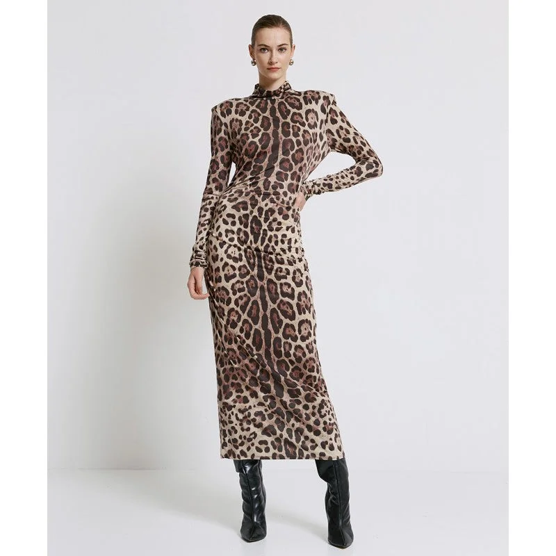 Plus Size Women's Mock - Neck Sweater in Teal with a Side Slit for a Modern TwistAccess Fashion Leopard Print Dress Plus Size Women's Mock - Neck Sweater in Teal with a Side Slit for a Modern TwistAccess Fashion Leopard Print Dress