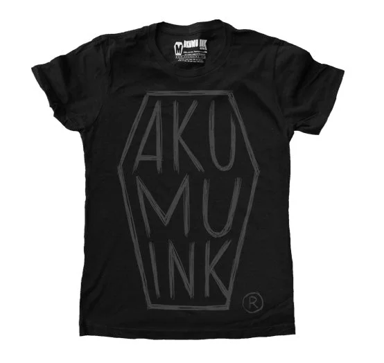 Embroidered Women T Shirt with Intricate DetailsAkumu Ink® Coffin Women Tshirt
