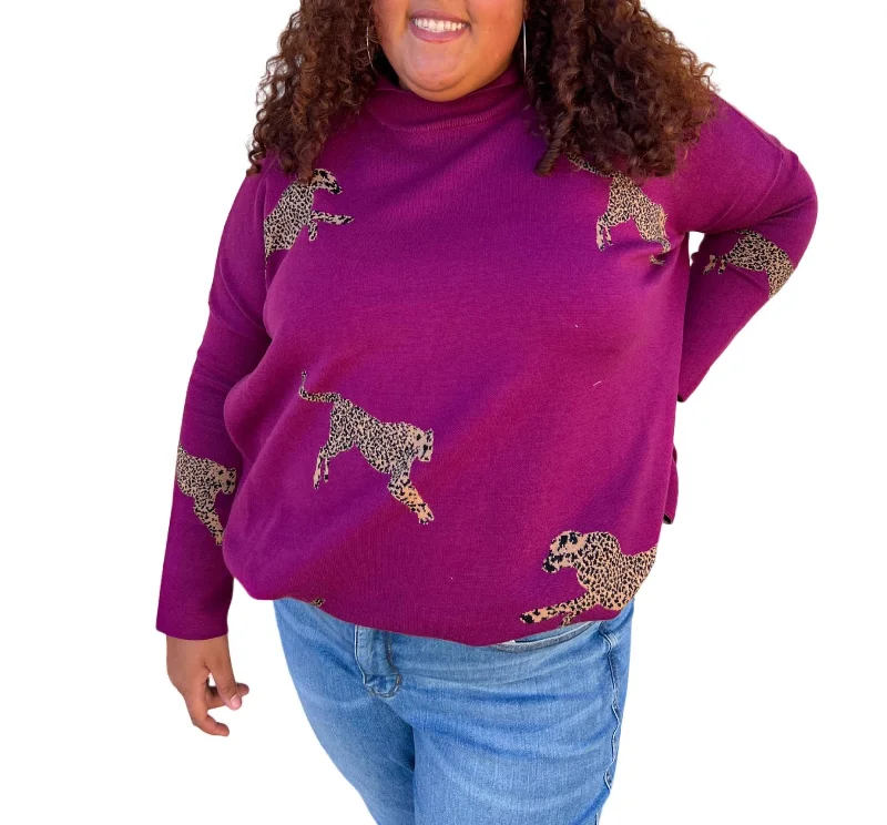 Women's Turtleneck Cashmere - Blend Sweater in Charcoal for a Sophisticated Winter EnsembleAnnie Mock Neck Long Sleeve Sweater Top - Plus In Plum Women's Turtleneck Cashmere - Blend Sweater in Charcoal for a Sophisticated Winter EnsembleAnnie Mock Neck Long Sleeve Sweater Top - Plus In Plum