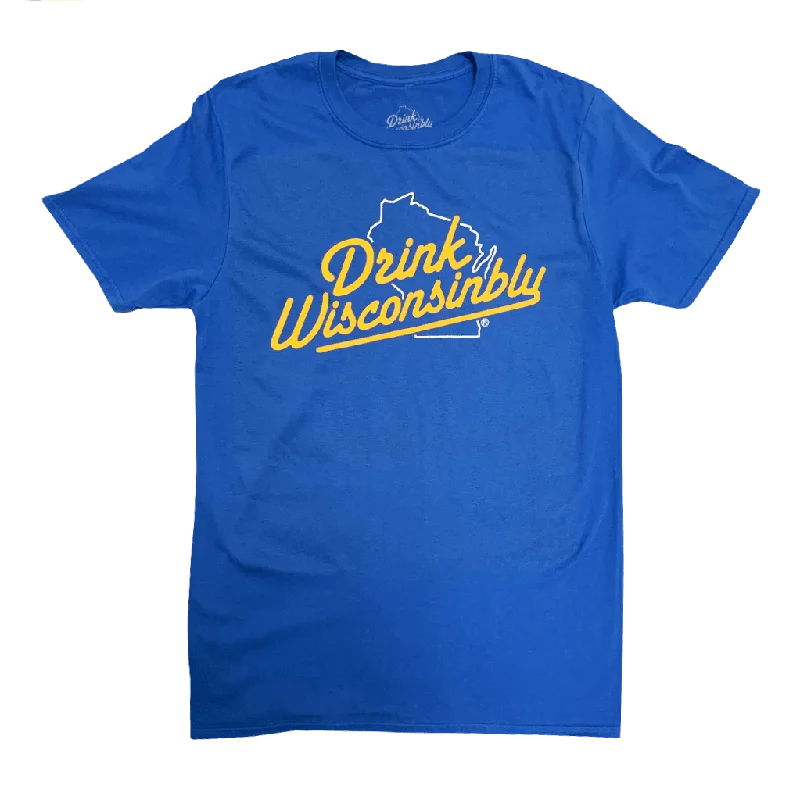 Embroidered Women T Shirt with Intricate Details"Baseball Blue" T-Shirt