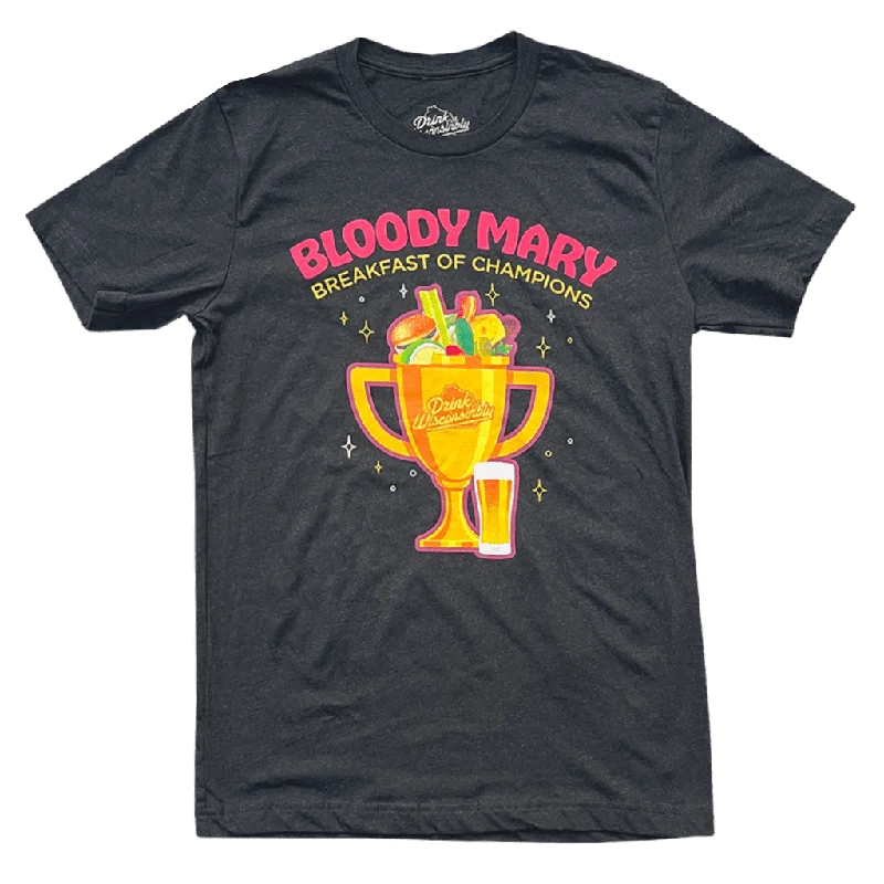 Ringer T Shirt Women with Retro - Inspired Stripes"Blood Mary Breakfast of Champions" T-Shirt Ringer T Shirt Women with Retro - Inspired Stripes"Blood Mary Breakfast of Champions" T-Shirt