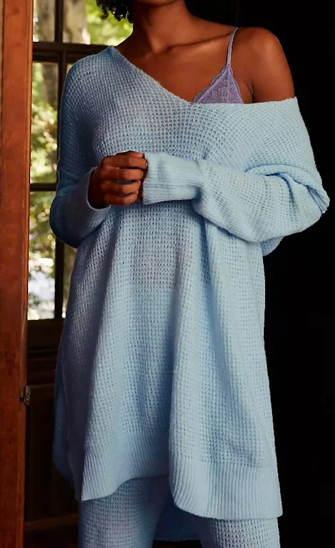 Plus Size Women's Off - Shoulder Ruffled Hem Sweater in Pink for a Feminine and Flirty LookC.o.z.y Pullover Sweater In Blue Plus Size Women's Off - Shoulder Ruffled Hem Sweater in Pink for a Feminine and Flirty LookC.o.z.y Pullover Sweater In Blue
