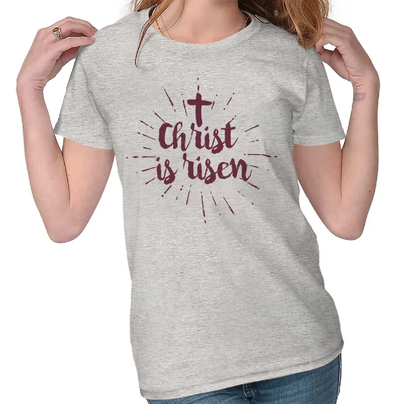 Moisture - Wicking Women T Shirt for Active LifestylesChrist Risen Ladies T Shirt