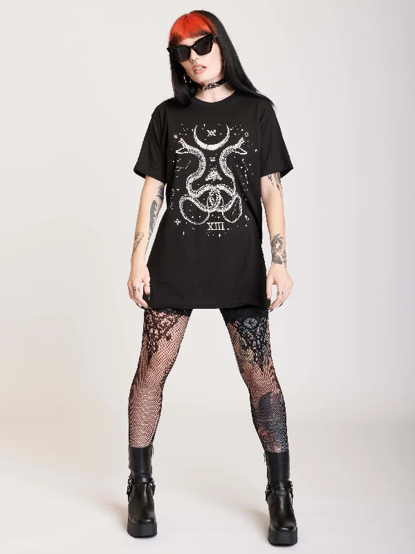 Striped Women T Shirt in a Classic PatternCosmic Snake T-shirt