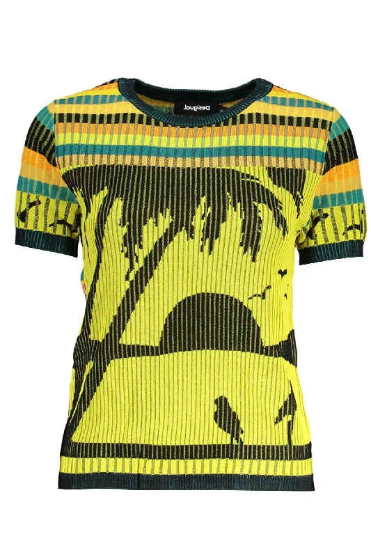Plus Size Women's Turtleneck Sweater Dresses with Side SlitsDesigual Chic Sunset  Contrast Detail Women's Top
