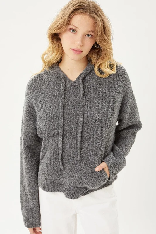 Plus Size Women's Fringe - Trimmed Sweater in Beige for a Boho - Inspired StyleDrawstring Hoodie Sweater Plus Size Women's Fringe - Trimmed Sweater in Beige for a Boho - Inspired StyleDrawstring Hoodie Sweater