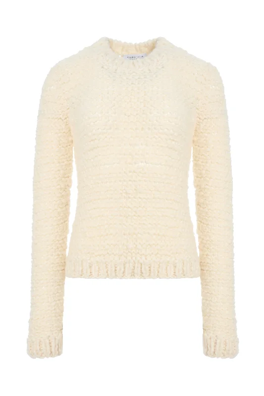 Plus Size Women's Embroidered Floral Patterned Sweater in White for a Spring - Inspired LookDurand Knit Sweater in Ivory Welfat Cashmere Plus Size Women's Embroidered Floral Patterned Sweater in White for a Spring - Inspired LookDurand Knit Sweater in Ivory Welfat Cashmere