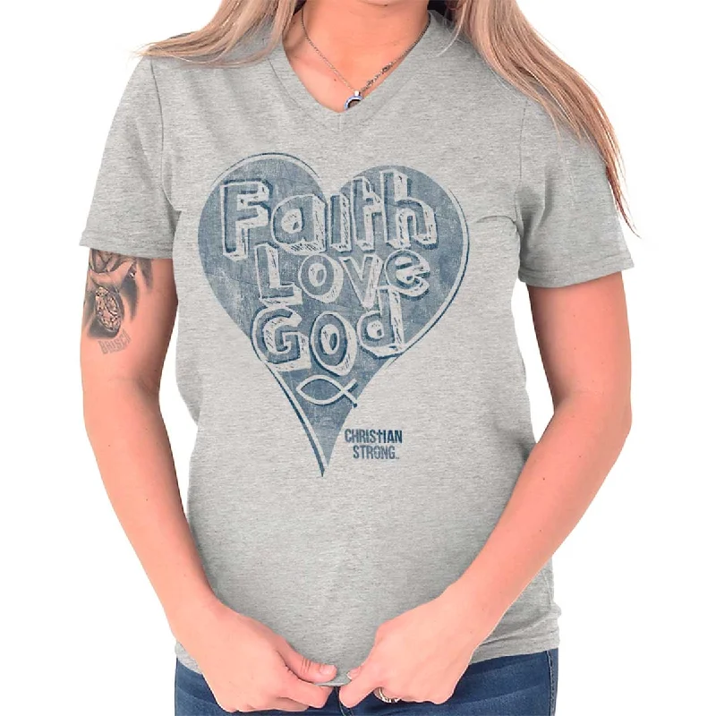 Crop Top Women T Shirt to Pair with High - Waisted BottomsFaith Love God V-Neck T Shirt Crop Top Women T Shirt to Pair with High - Waisted BottomsFaith Love God V-Neck T Shirt