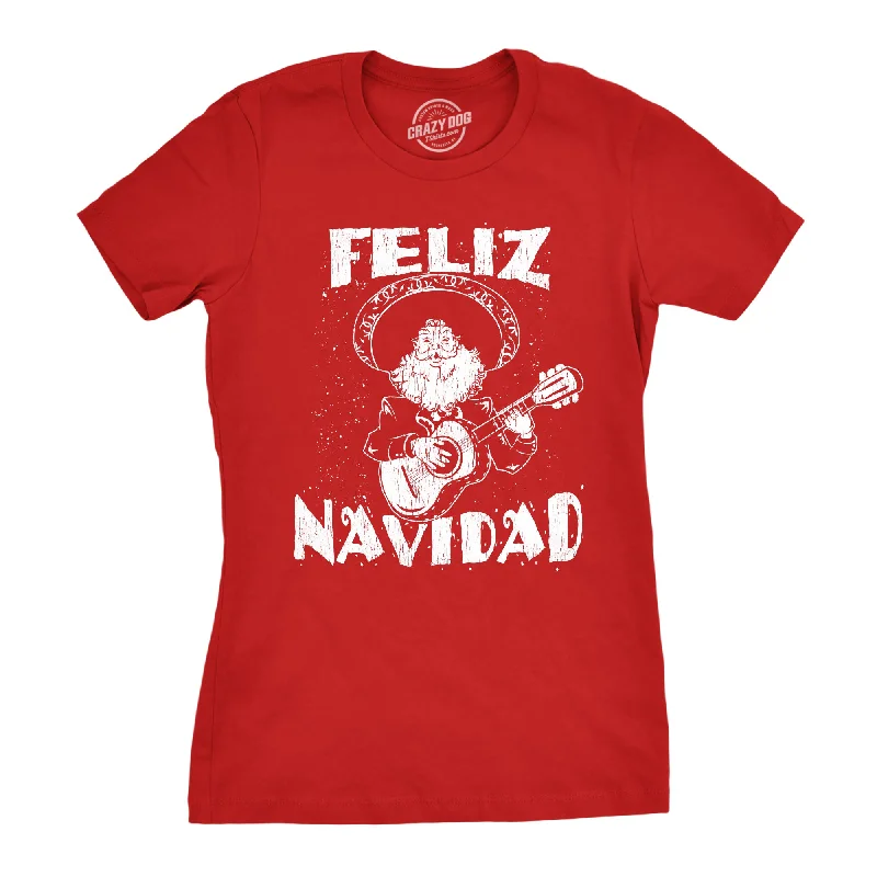 Striped Women T Shirt in a Classic PatternFeliz Navidad Women's T Shirt