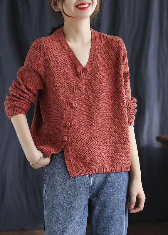 Plus Size Women's Zip - Up Fleece - Lined Sweater in Black for Extra Warmth in Cold WeatherFitted Red V Neck Button Patchwork Fall Knitted Sweaters Plus Size Women's Zip - Up Fleece - Lined Sweater in Black for Extra Warmth in Cold WeatherFitted Red V Neck Button Patchwork Fall Knitted Sweaters