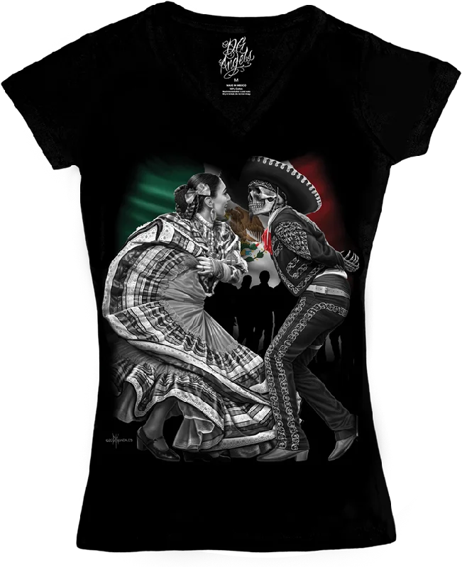 Organic Cotton Women T Shirt for Eco - Conscious WearersFolklorico Women's V-Neck