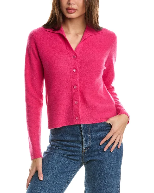 machine washable women cardigan for easy careForte Cashmere Short Collared Cashmere Cardigan