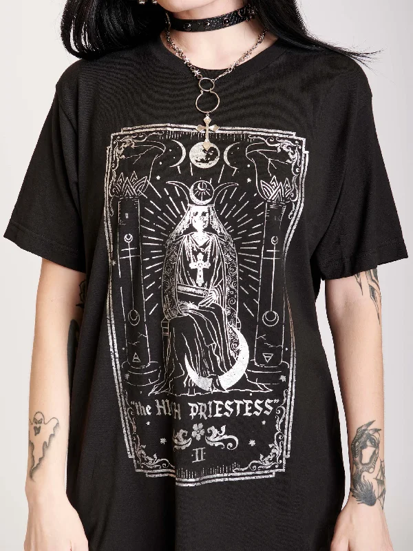Organic Cotton Women T Shirt for Eco - Conscious WearersHigh Priestess Tarot T-shirt Organic Cotton Women T Shirt for Eco - Conscious WearersHigh Priestess Tarot T-shirt