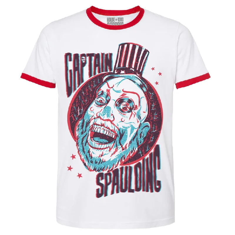 Tie - Dye Women T Shirt with a Bohemian VibeHouse Of 1000 Corpses 3D Captain Spaulding Ringer T-Shirt Tie - Dye Women T Shirt with a Bohemian VibeHouse Of 1000 Corpses 3D Captain Spaulding Ringer T-Shirt
