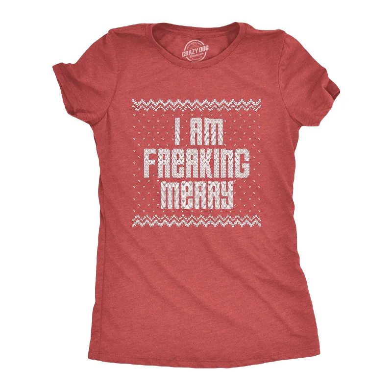 Ringer T Shirt Women with Retro - Inspired StripesI Am Freaking Merry Women's T Shirt Ringer T Shirt Women with Retro - Inspired StripesI Am Freaking Merry Women's T Shirt