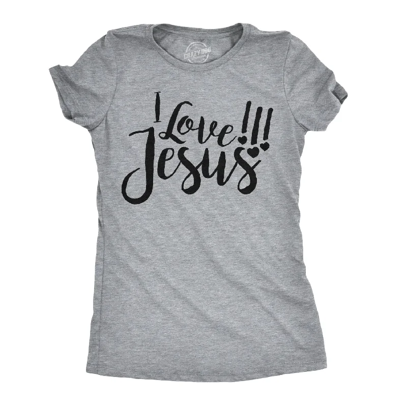 Ringer T Shirt Women with Retro - Inspired StripesI Love Jesus Women's T Shirt