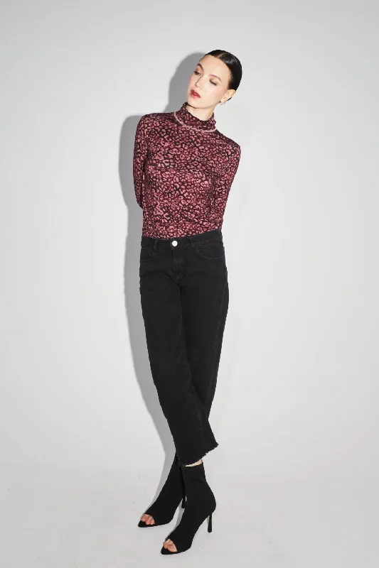 Women's Sheer Lace - Trimmed Sweater in Cream for a Delicate and Elegant AppearanceImprevu Alex Straight Black Denim Women's Sheer Lace - Trimmed Sweater in Cream for a Delicate and Elegant AppearanceImprevu Alex Straight Black Denim