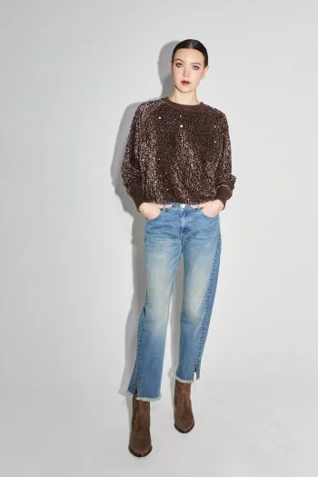Women's Turtleneck Cashmere - Blend Sweater in Charcoal for a Sophisticated Winter EnsembleImprevu Alex Straight Used Blue Denim Women's Turtleneck Cashmere - Blend Sweater in Charcoal for a Sophisticated Winter EnsembleImprevu Alex Straight Used Blue Denim