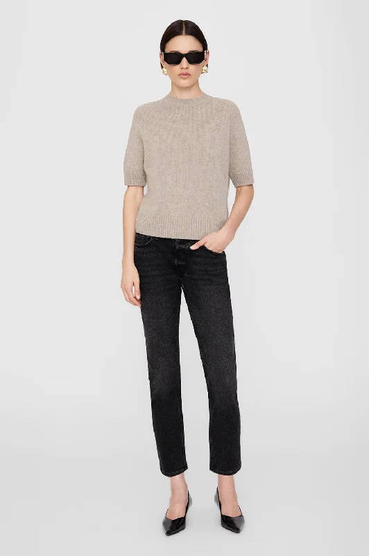 Plus Size Women's Mock - Neck Sweater in Teal with a Side Slit for a Modern TwistJackson Sweater - Brown Cashmere Plus Size Women's Mock - Neck Sweater in Teal with a Side Slit for a Modern TwistJackson Sweater - Brown Cashmere