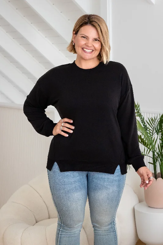 Women's Fair Isle Patterned Wool Sweater in Multicolor for a Traditional Holiday VibeJenny Lounge Modal Blend Sweater in Black Women's Fair Isle Patterned Wool Sweater in Multicolor for a Traditional Holiday VibeJenny Lounge Modal Blend Sweater in Black