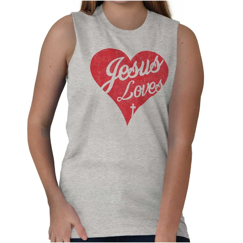 Sheer Women T Shirt for a Stylish and Alluring LookJesus Loves Sleeveless T-Shirt
