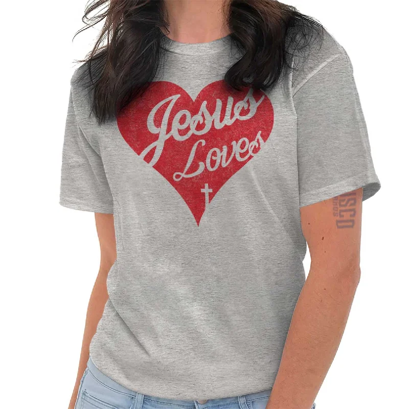 Embroidered Women T Shirt with Intricate DetailsJesus Loves T Shirt