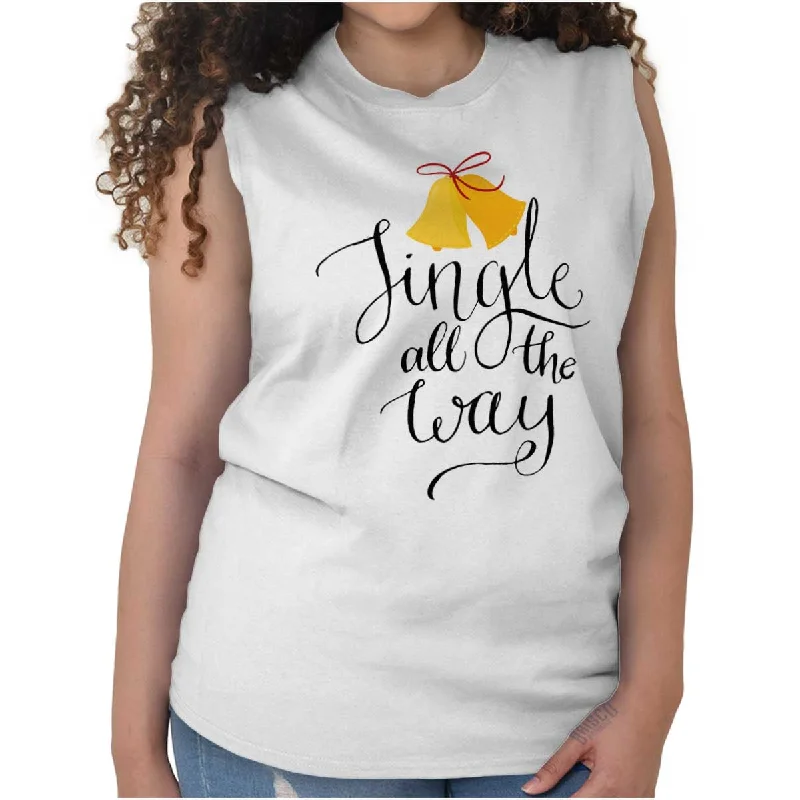 Tie - Dye Women T Shirt with a Bohemian VibeJingle All The Way Sleeveless T-Shirt