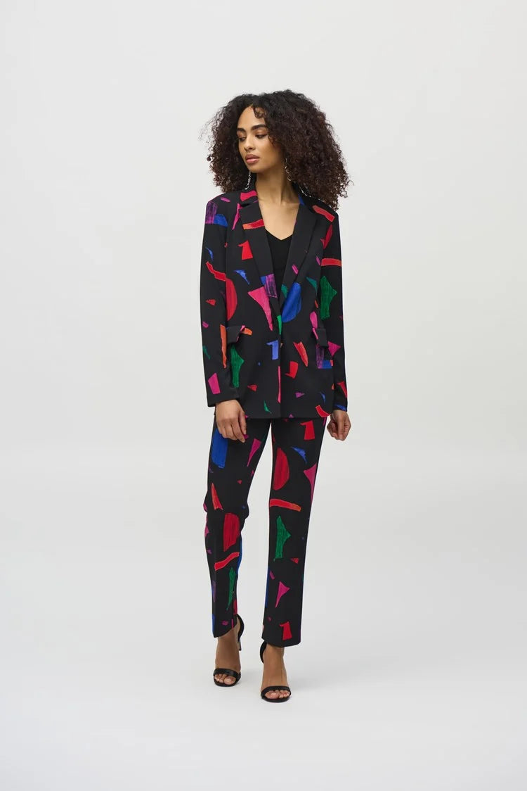 Women's Long Sleeve Turtleneck Cashmere SweatersJoseph Ribkoff Silky Knit Abstract Print Blazer Women's Long Sleeve Turtleneck Cashmere SweatersJoseph Ribkoff Silky Knit Abstract Print Blazer
