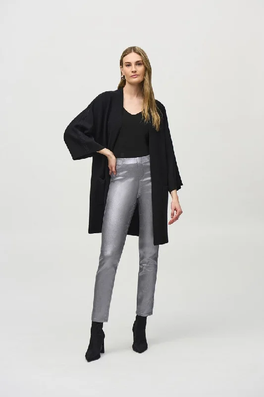 Plus Size Women's Open - Front Cardigan Sweater in Burgundy with Buttons for a Stylish LayerJoseph Ribkoff Black Sweater Knit Kimono Sleeve Cover-up Plus Size Women's Open - Front Cardigan Sweater in Burgundy with Buttons for a Stylish LayerJoseph Ribkoff Black Sweater Knit Kimono Sleeve Cover-up