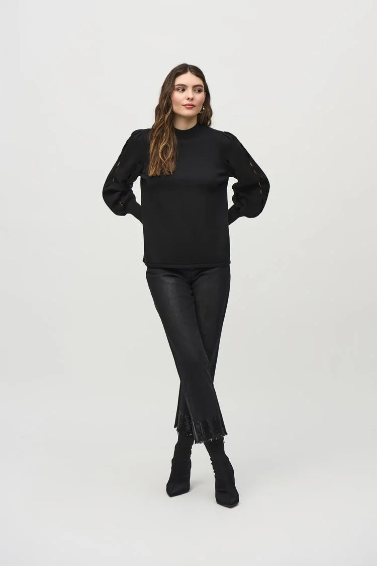Plus Size Women's Button - Down Sweater in Mustard Yellow for a Pop of ColorJoseph Ribkoff Black Sweater Knit Mock Neck Top Plus Size Women's Button - Down Sweater in Mustard Yellow for a Pop of ColorJoseph Ribkoff Black Sweater Knit Mock Neck Top