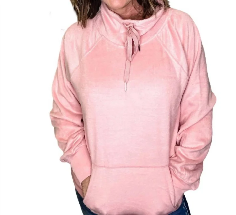 Women's Fuzzy Mohair - Blend Sweater in Light Pink for a Soft and Cozy FeelKangaroo Pocket Top In Pink Women's Fuzzy Mohair - Blend Sweater in Light Pink for a Soft and Cozy FeelKangaroo Pocket Top In Pink