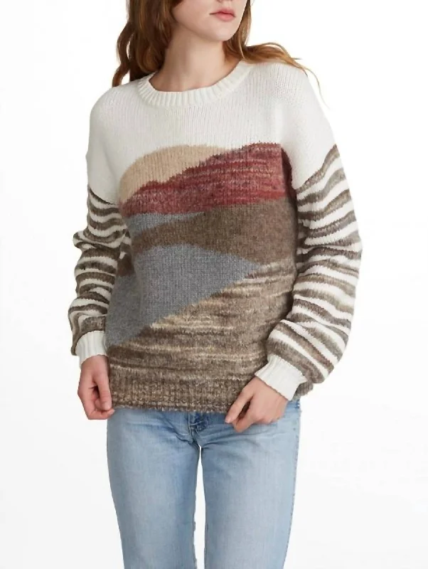 Plus Size Women's V - Neck Long - Sleeve Ribbed Cotton Sweater in Navy for a Classic StyleLandscape Intarsia Crewneck Sweater In Dayscape Plus Size Women's V - Neck Long - Sleeve Ribbed Cotton Sweater in Navy for a Classic StyleLandscape Intarsia Crewneck Sweater In Dayscape