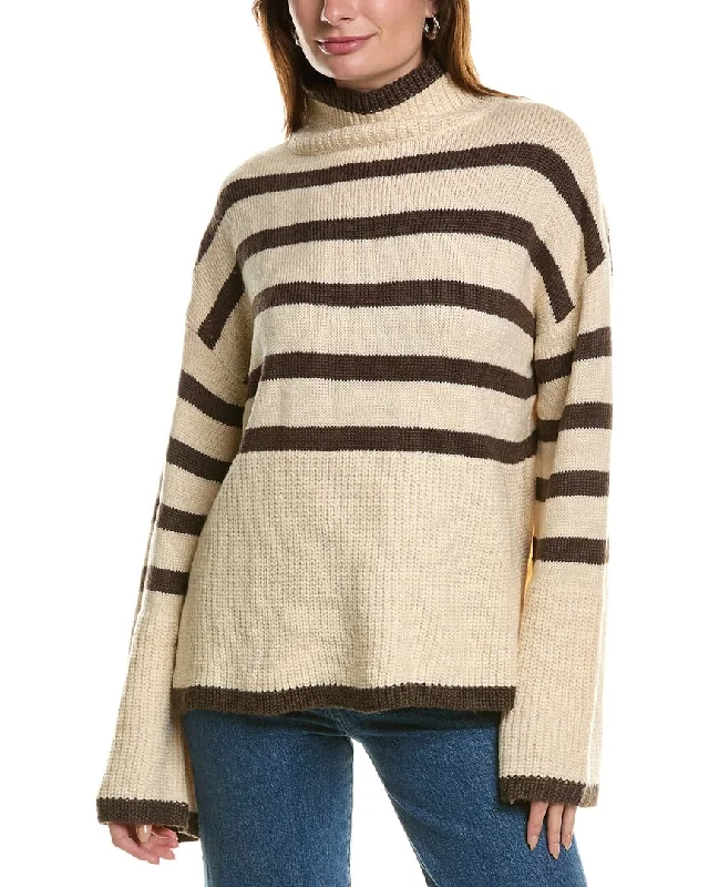 Plus Size Women's Pocket - Detail Sweater in Olive Green for a Practical and Fashionable PieceLea & Viola Turtleneck Sweater Plus Size Women's Pocket - Detail Sweater in Olive Green for a Practical and Fashionable PieceLea & Viola Turtleneck Sweater