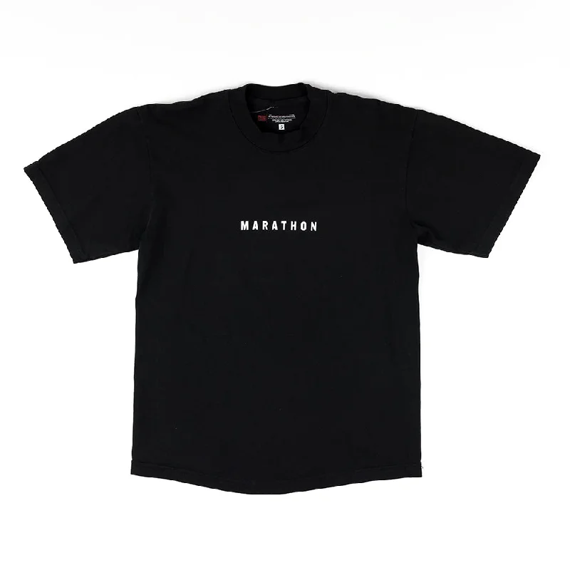 Crew Neck Women T Shirt with a Timeless DesignMarathon Impression T-Shirt - Black/White