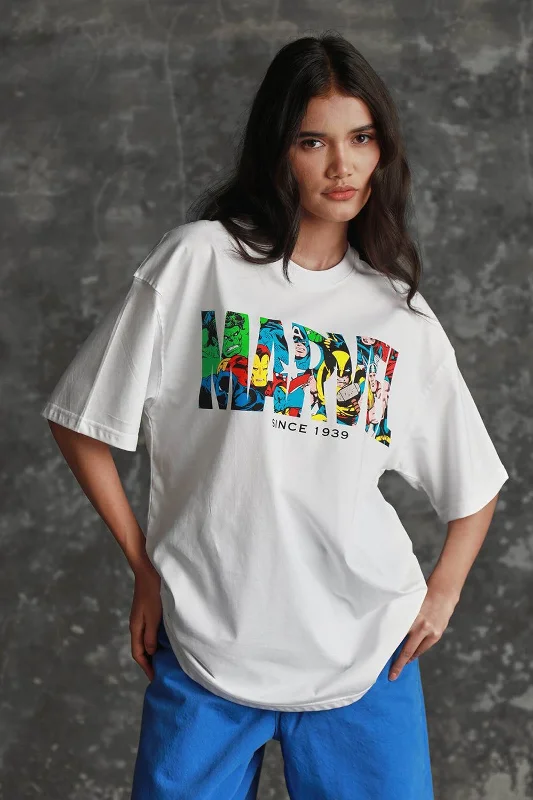 Crop Top Women T Shirt to Pair with High - Waisted BottomsMarvel Signature Oversized T-shirt Crop Top Women T Shirt to Pair with High - Waisted BottomsMarvel Signature Oversized T-shirt