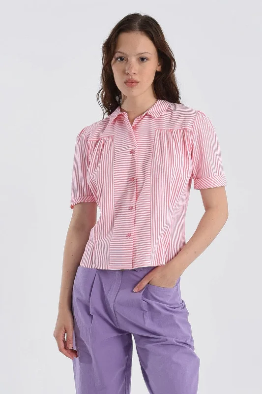 Plus Size Women's Button - Down Sweater in Mustard Yellow for a Pop of ColorMolly Bracken Coral Striped Ladies Woven Shirt Plus Size Women's Button - Down Sweater in Mustard Yellow for a Pop of ColorMolly Bracken Coral Striped Ladies Woven Shirt
