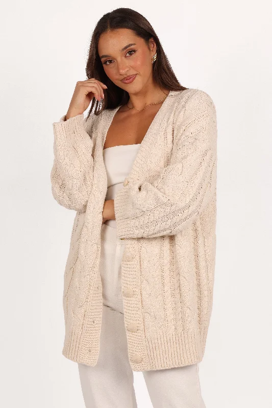 organic cotton women cardigan for an eco - friendly choiceMonique Cardigan - Cream