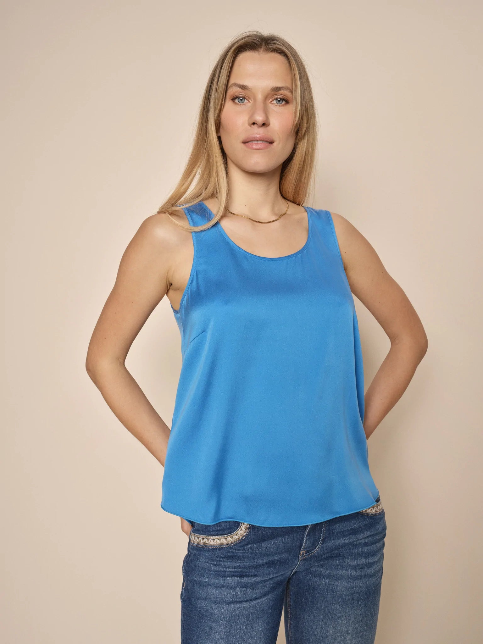 Plus Size Women's Striped Cotton - Blend Sweater in Navy and White for a Nautical ThemeMos Mosh Blue Aster Astrid Silk Tank Top Plus Size Women's Striped Cotton - Blend Sweater in Navy and White for a Nautical ThemeMos Mosh Blue Aster Astrid Silk Tank Top