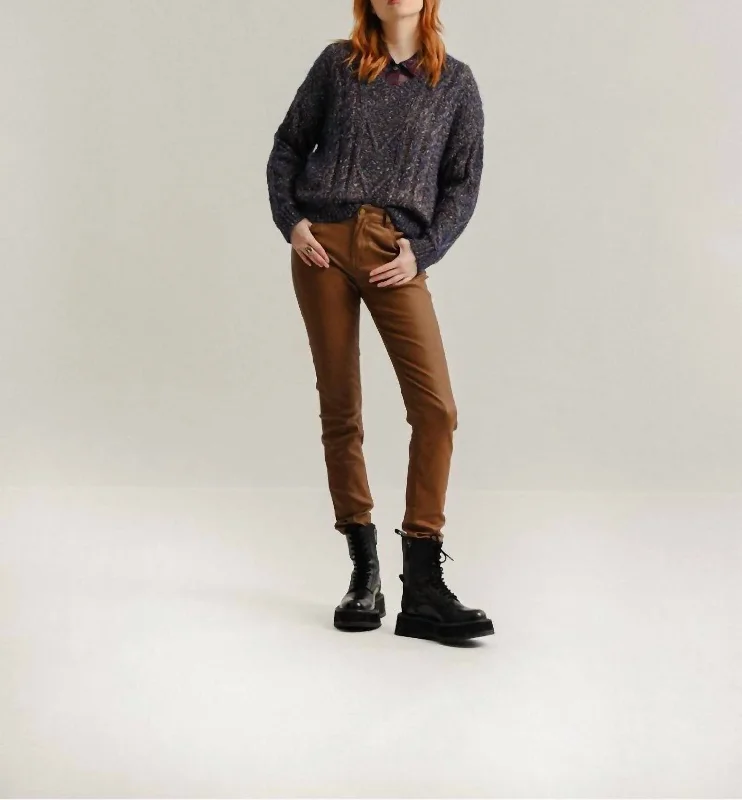 Plus Size Women's Button - Down Sweater in Mustard Yellow for a Pop of ColorMottled Knitted Sweater In Black