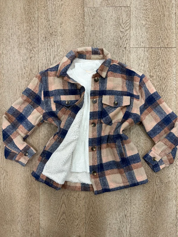 Plus Size Women's Striped Cotton - Blend Sweater in Navy and White for a Nautical ThemeNavy/Brown Plaid Fleece Jacket Plus Size Women's Striped Cotton - Blend Sweater in Navy and White for a Nautical ThemeNavy/Brown Plaid Fleece Jacket