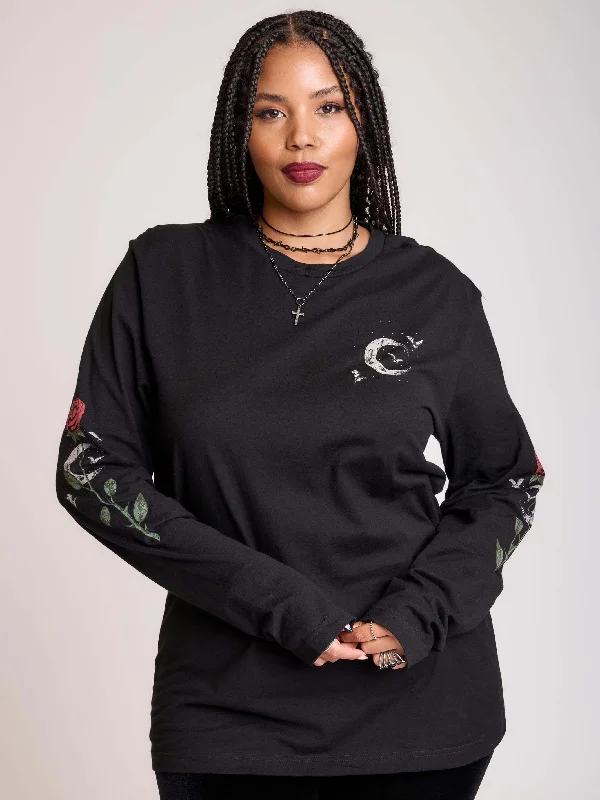 V - Neck Women T Shirt to Enhance the NecklineNight Rose T-shirt