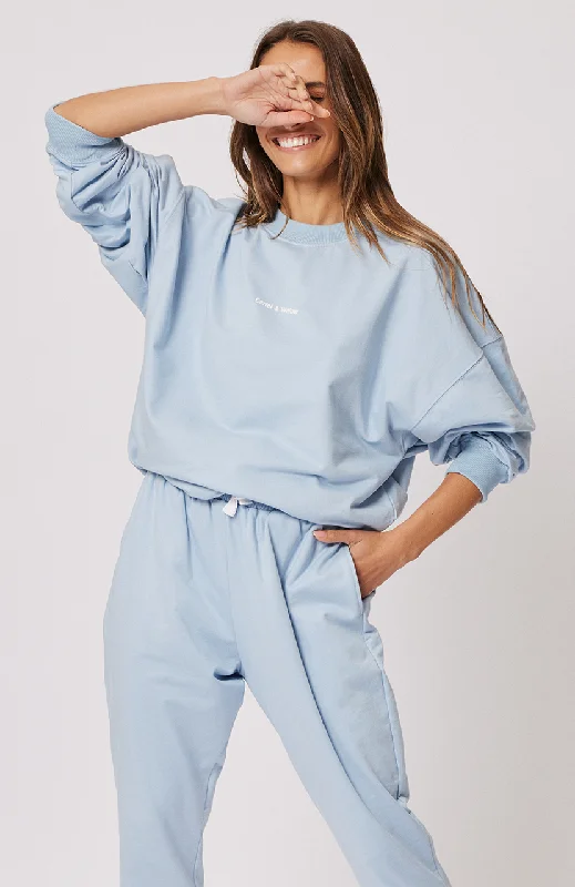 Plus Size Women's Off - Shoulder Ruffled Hem Sweater in Pink for a Feminine and Flirty LookNina Sweater - Powder Blue Plus Size Women's Off - Shoulder Ruffled Hem Sweater in Pink for a Feminine and Flirty LookNina Sweater - Powder Blue