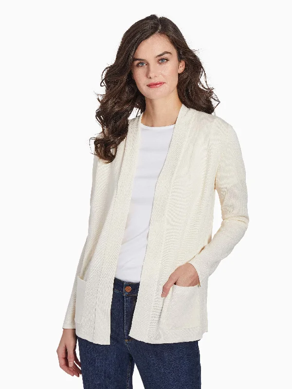 boyfriend style women cardigan for a relaxed fitOpen Front Ribbed Icon Cardigan