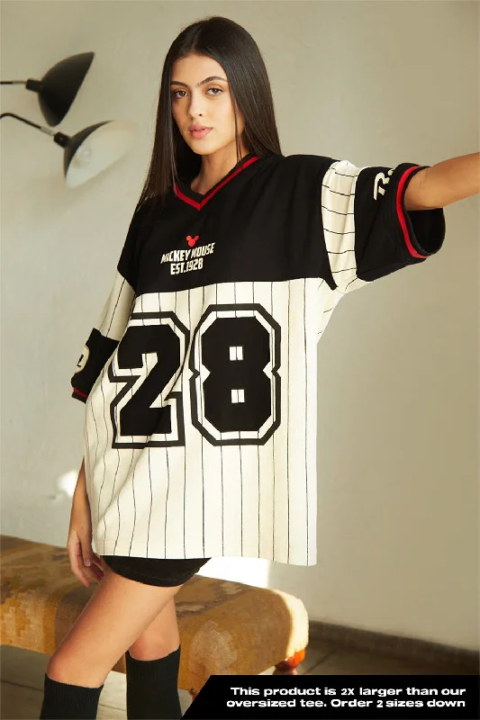 Embroidered Women T Shirt with Intricate DetailsOriginal Mickey Oversized Jersey